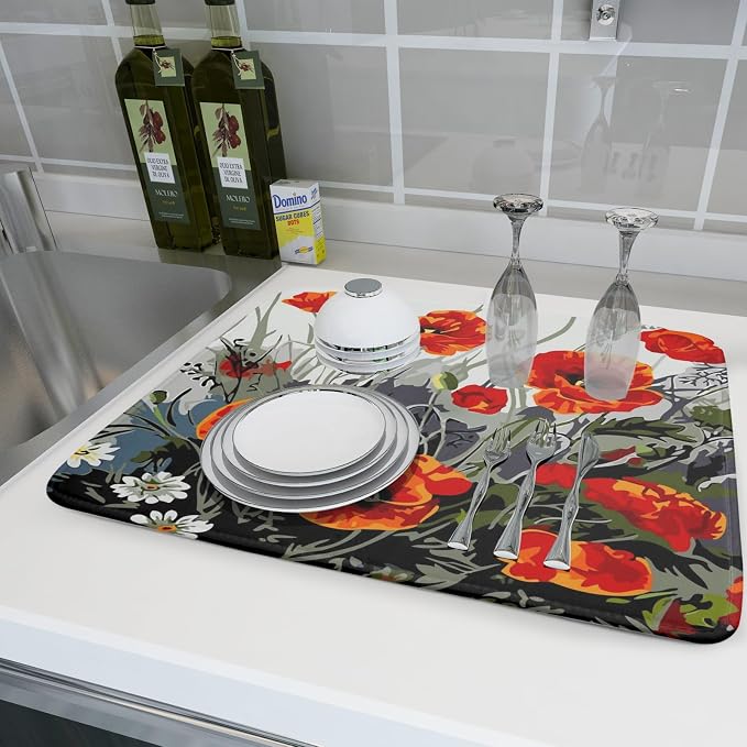 Giwawa Poppy Dish Drying Mat 18x24 inch - Image 6