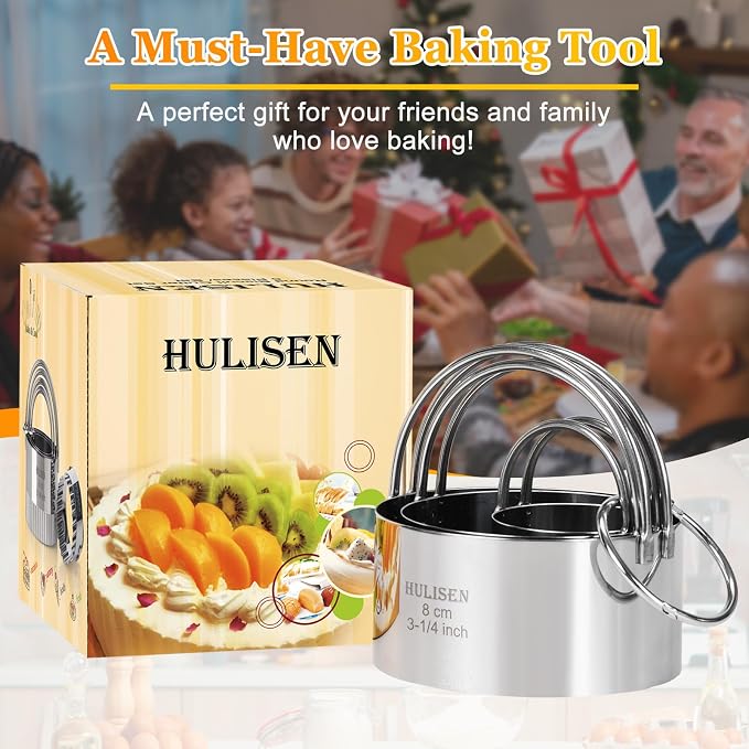 HULISEN Biscuit Cutter Set, Stainless Steel Round Cookies Cutter - Image 8