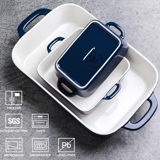 Sweejar Ceramic Bakeware Set, Rectangular Baking Dish - Image 2