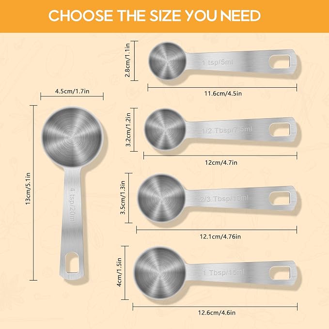 2 PCS 1 1/2 Teaspoon Stainless Steel Single Measuring Spoon - Image 5