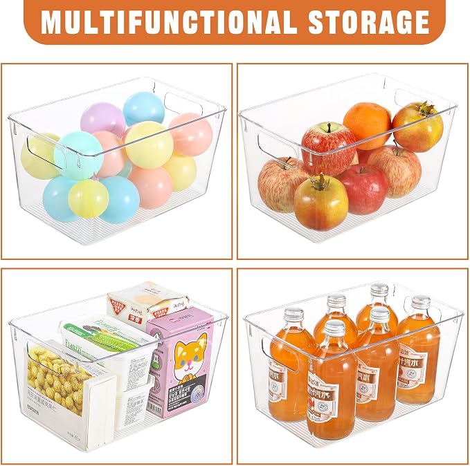 Freebat 6 Pack Large Clear Plastic Storage Bins, Plastic Containers - Image 3