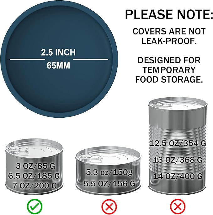 OHMO 3 Pack Small Cat Food Can Lids, Silicone Pet Food Can Lids Covers - Image 2