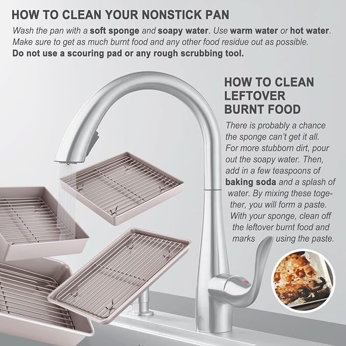 CHEFMADE Roasting Pan with Rack, 11-Inch Non-Stick Square Shallow Dish Sheet - Image 5