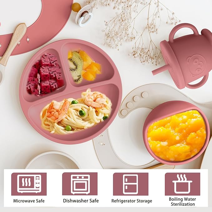 Silicone Baby Feeding Set | Baby Led Weaning Supplies Includes Suction Bowls - Image 4