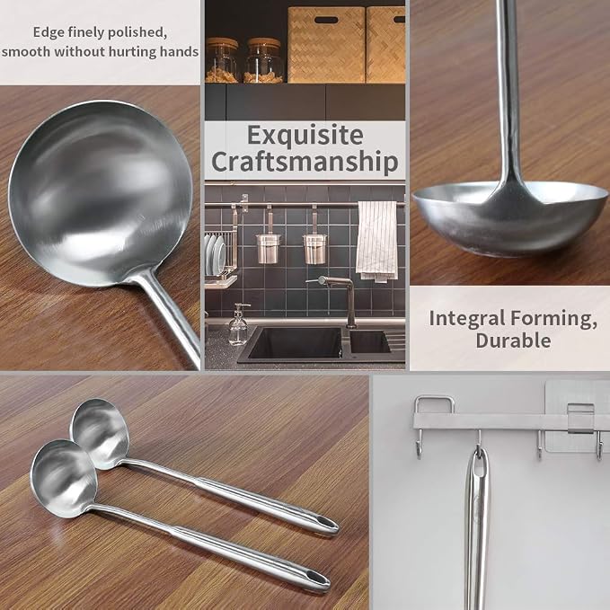 Newness 2 Pack Soup Ladle, Resilient 304 Stainless Steel Soup Spoon - Image 7
