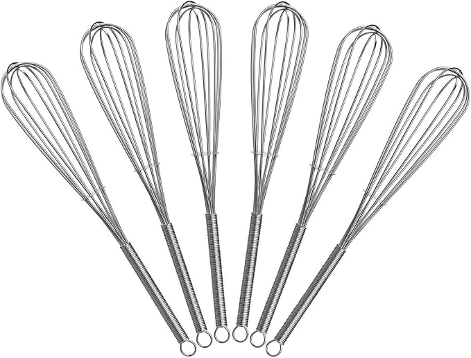 8 inch Mini Wire Whisk 6 Pack by Keewah