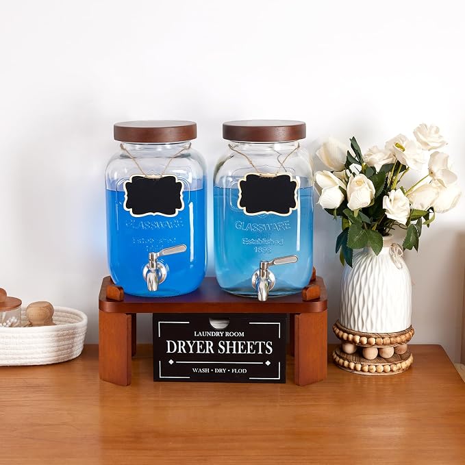 2PCS Large Drink Dispensers for Parties, Glass Beverage Dispenser - Image 8
