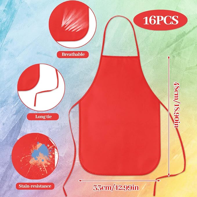 KUUQA 16/24/30/36/40Pcs Kids Apron Painting Aprons - Image 2
