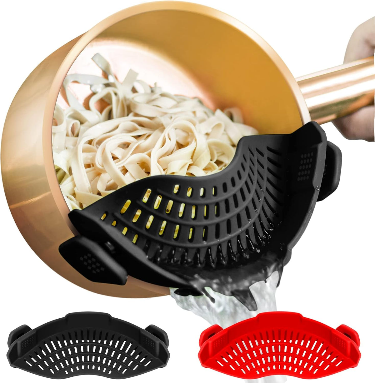 AUOON Clip On Strainer for Pots, 2Pack, Standard 8.86 x 3.55 in