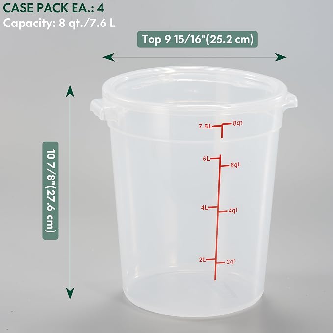 CURTA 8 Quart Translucent Round Food Storage Container - Image 2