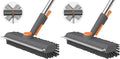 Floor Scrub Brush with Long Handle, 3 in 1 Scrape and Heavy-Duty Stiff Bristle by AIRU