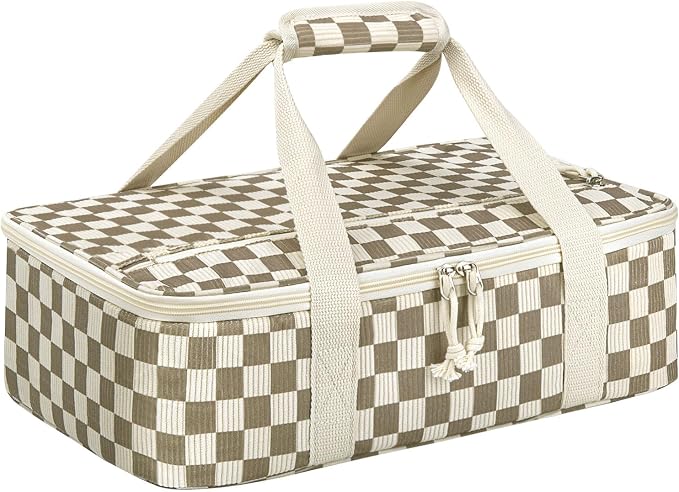 Corduroy Casserole Carrier, Insulated Lasagna Lugger by MIAOJIE