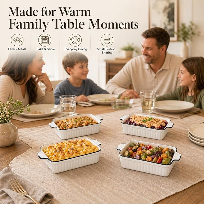 12 Oz Casserole Dish, Ceramic Baking Dishes Sets of 4, Small Casserole Dish - Image 6