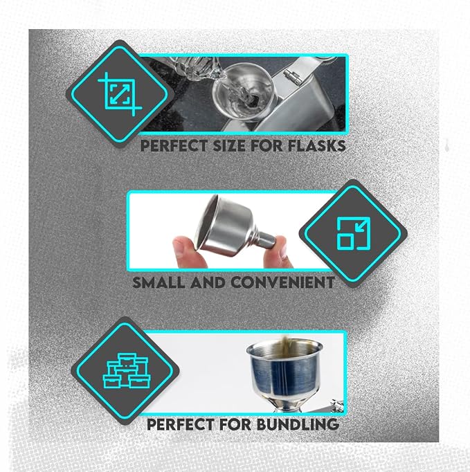SE Stainless Steel Funnel for Flasks Bottles and Mini Bottles, Small Steel - Image 10