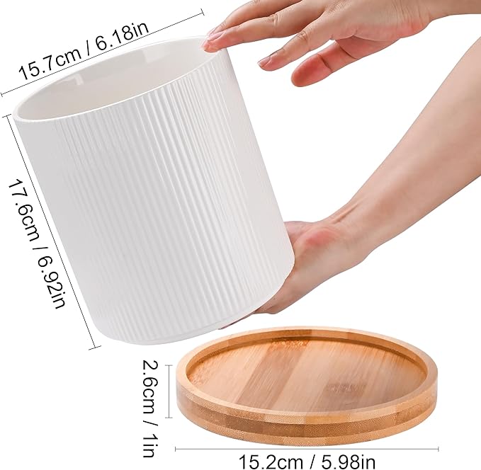 QUELIEN Utensil Holder, 360° Rotating Ceramic Kitchen Utensil Holder - Image 4