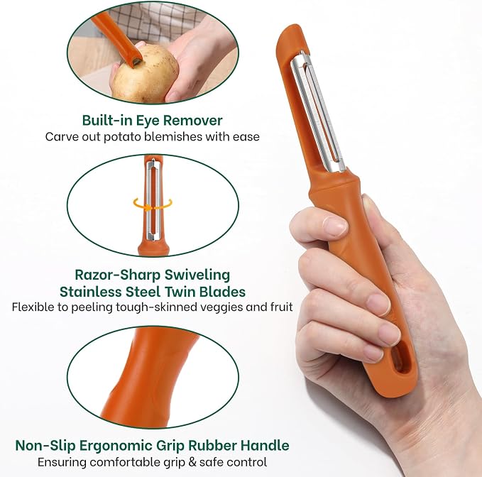 Beneno Swivel Vegetable Peeler, Razor-Sharp Smooth Peeling Potato Peelers - Image 3