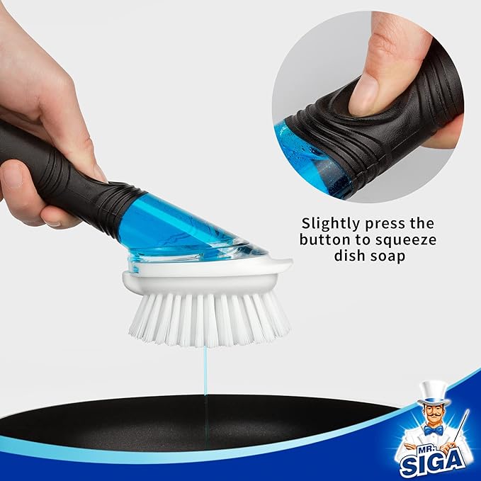 MR.SIGA Soap Dispensing Dish Brush Storage Set, Kitchen Brush - Image 3