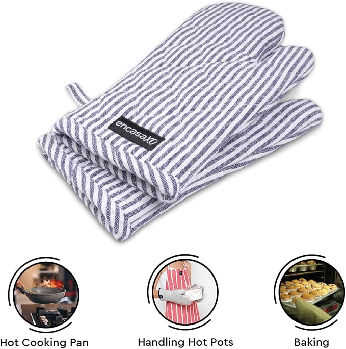 Encasa XO Long 12"x7" Oven Microwave Hand Gloves Mitts - Image 5