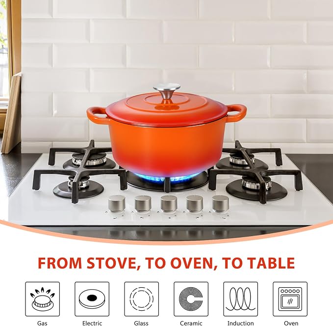 E-far 3 Qt Enameled Cast Iron Dutch Oven - Image 4