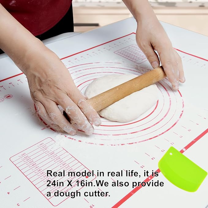 Large 24" x 16" Silicone Baking Mat | Non-Slip Pastry & Dough Mat - Image 4