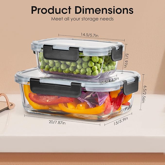 Liuruiyu 10 Pack Glass Food Storage Containers - Image 7