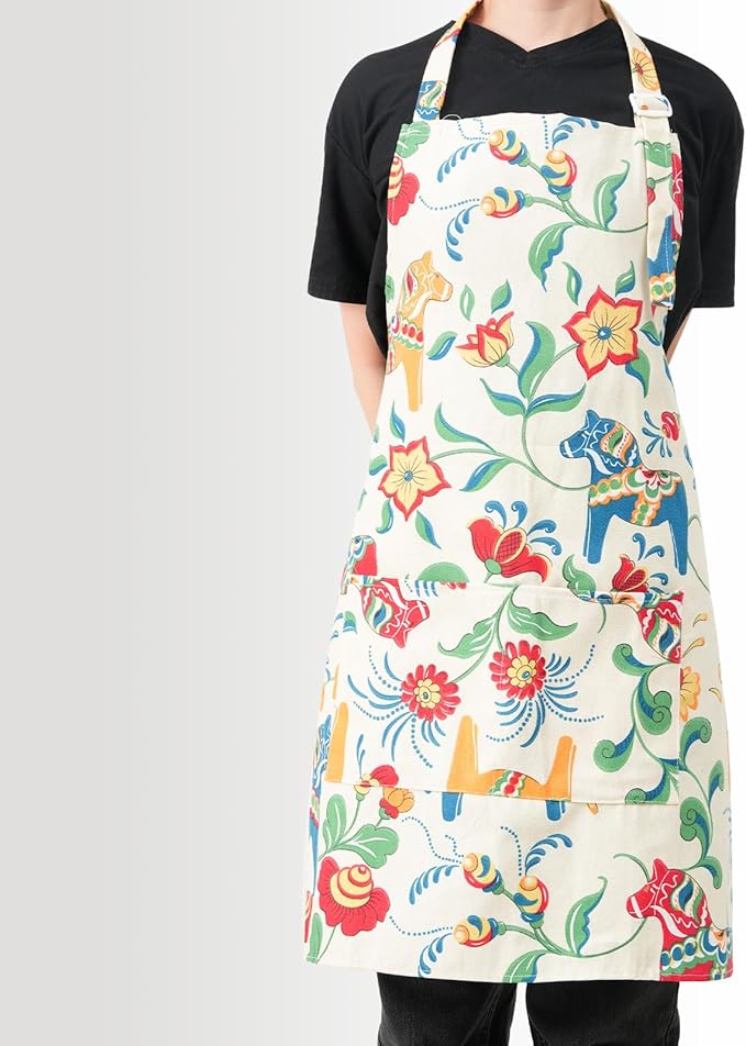 DILLMAN Aprons for Women with Pockets Cotton Linen Cooking Kitchen Baking Soft - Image 5