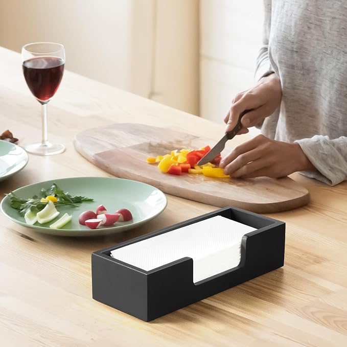 Paper Towel Dispenser Countertop, Wooden Folded Paper Hand Towel Holder - Image 6