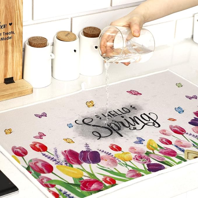 Teenyyou 4 Pcs Seasonal Dish Drying Mats - Image 6