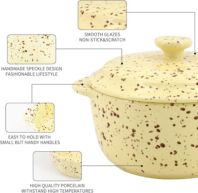4-Piece 10 Oz Mini Ceramic Cocotte Set - Image 4