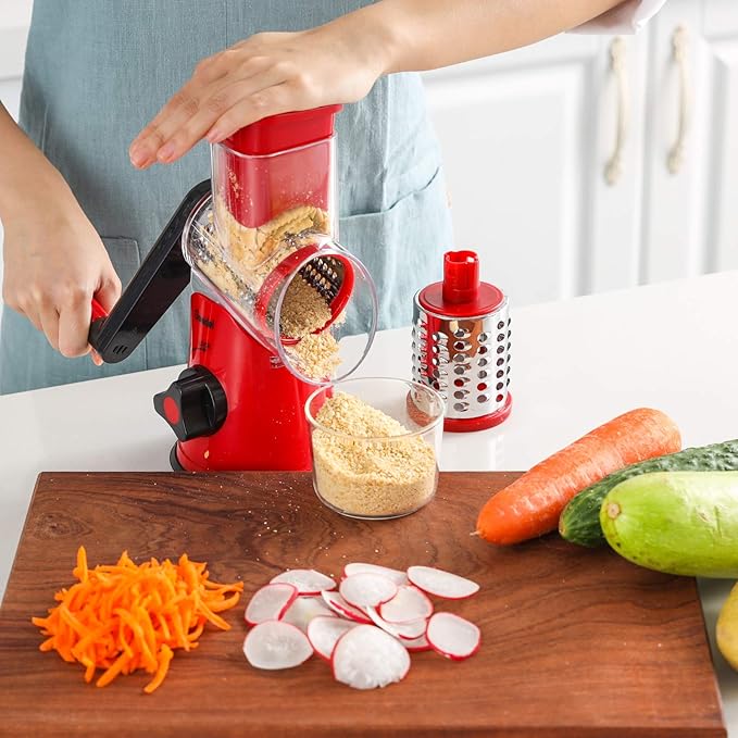Geedel Rotary Cheese Grater, Kitchen Mandoline Vegetable Slicer - Image 5