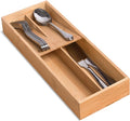 guiogc Bamboo Silverware Drawer Organizer, Kitchen Small Silverware Organizer by guiogc