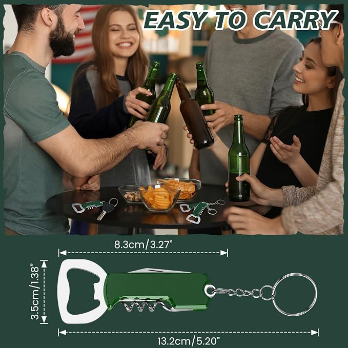 Ziliny 24 Pcs Bottle Opener Keychain Bulk Wine Bottle Beer Opener Keychain - Image 6