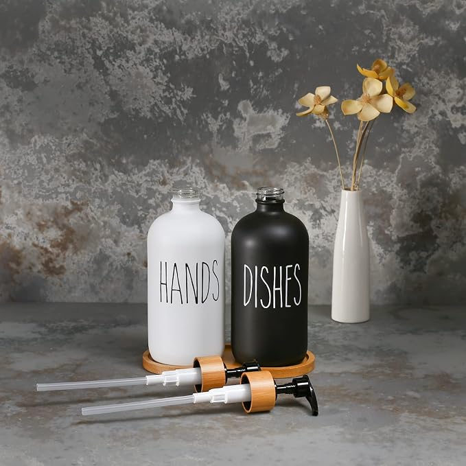 MOMEEMO Soap Dispenser Set, Contains Hand and Dish Soap Dispenser, Suitable - Image 4
