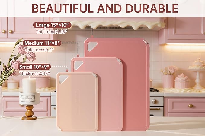 THETCHRY Plastic Cutting Board Set, Cutting Board - Image 2