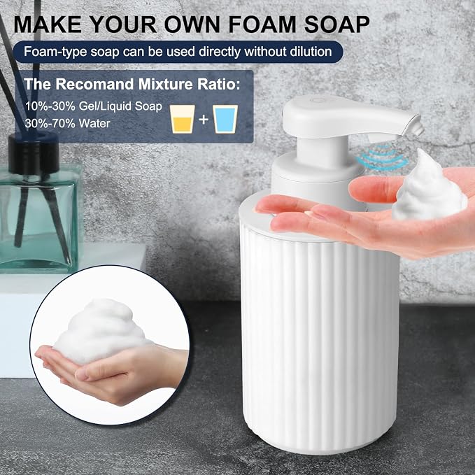 Automatic Soap Dispenser Foaming Touchless: 9oz White Plastic - Image 3