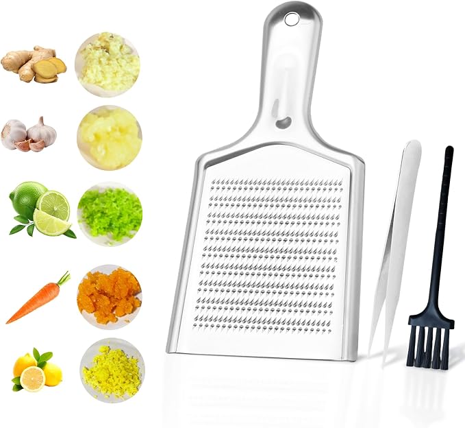 Ginger Grater Tool, Stainless Steel Grater Rustproof 8.46"x4.16" Large Size by LANGMINGDE