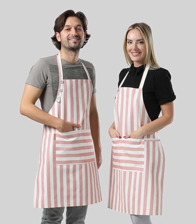 TOSHEX Kitchen Apron Waterdrop Resistant Cotton Apron - Image 7