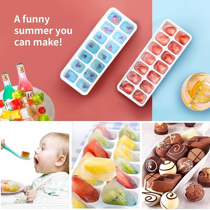 Ice Cube Trays 4 Pack, Airabc Silicone - Image 2