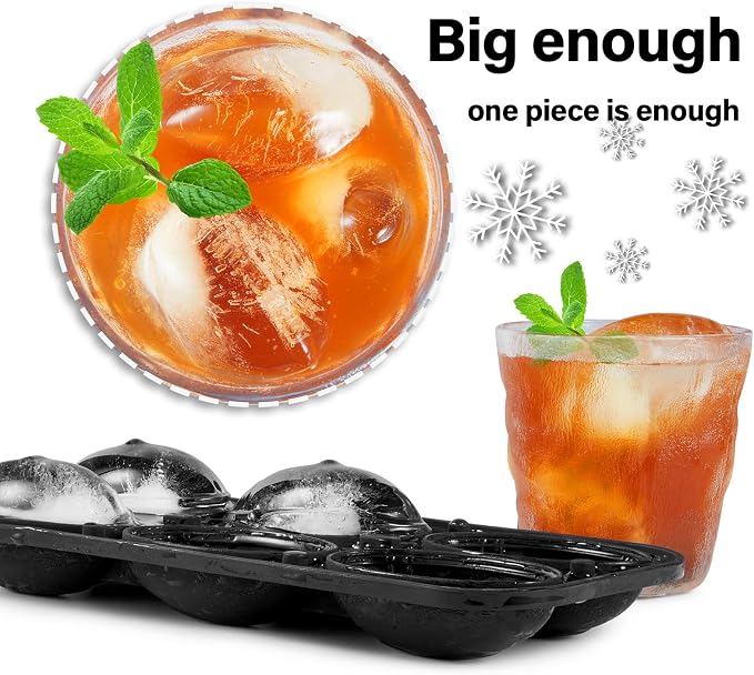 Silicone Large Ice Cube Tray, 6 Big Football Ice Cube Trays - Image 7