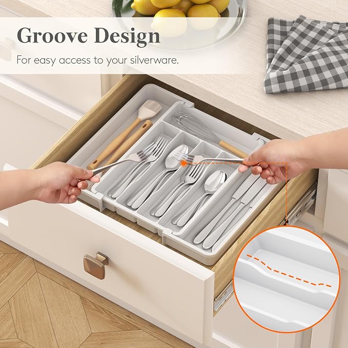 Lifewit Silverware Drawer Organizer, Expandable Utensil Tray - Image 7