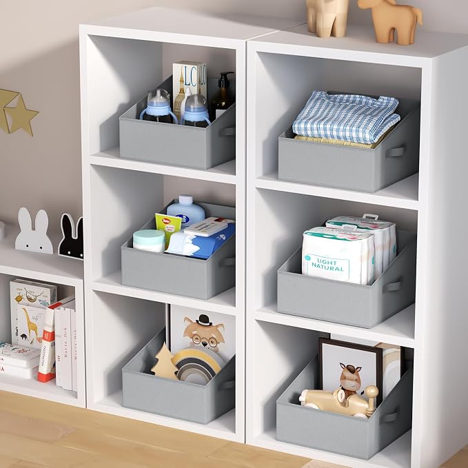DIMJ Storage Bins for Closet, Trapezoid Storage Bins - Image 5