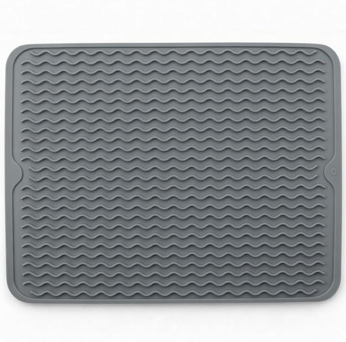 Silicone Drying Mat 16 × 12 – Dark Gray Non-Slip Sink Mat by Unknown