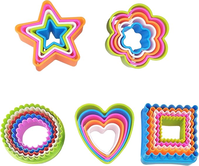 25 PCS Cookie Cutter Set Multi-size Sandwich Fondant Cake Fruit Vegetable by XIPEGPA