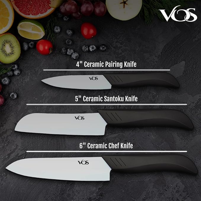 Vos Ceramic Knife Set in Elegant Gift Box, Ceramic Knives Set - Image 2