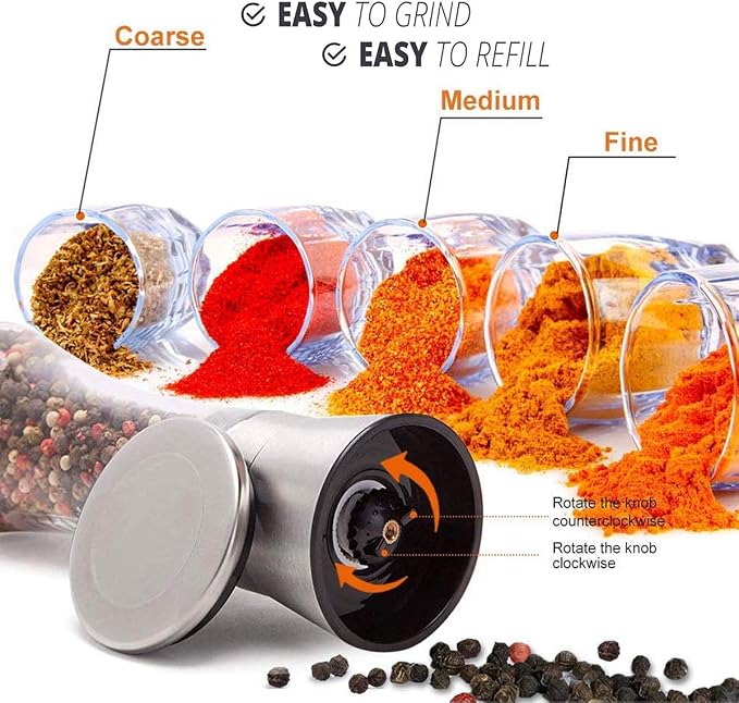 Elegant Pepper and Salt Grinder Set of 2, Best Spice Mill - Image 5