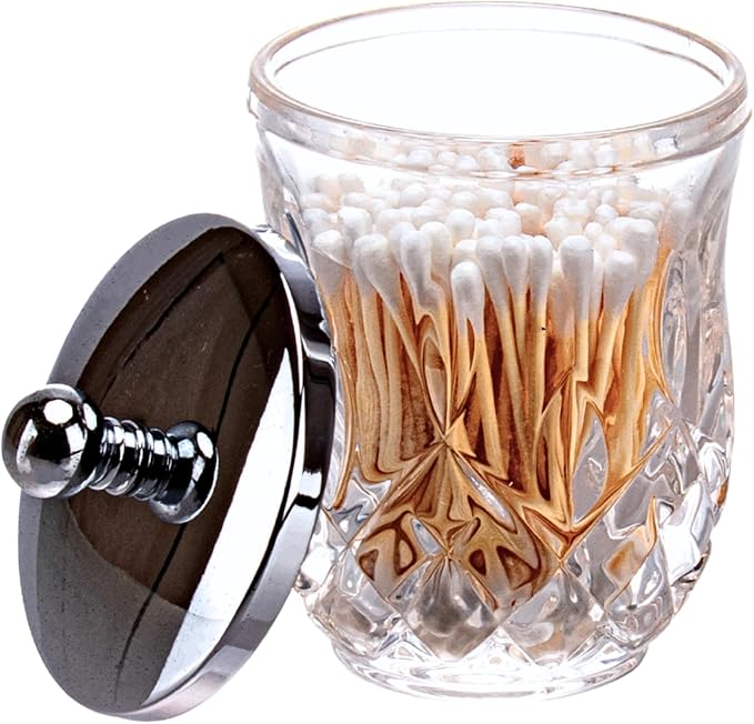 Qtip Holder, 10 Oz Clear Glass Apothecary Jars by ZIVQEXMURL