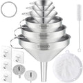 Toncoo 6 Pack Stainless Steel Funnels by Toncoo