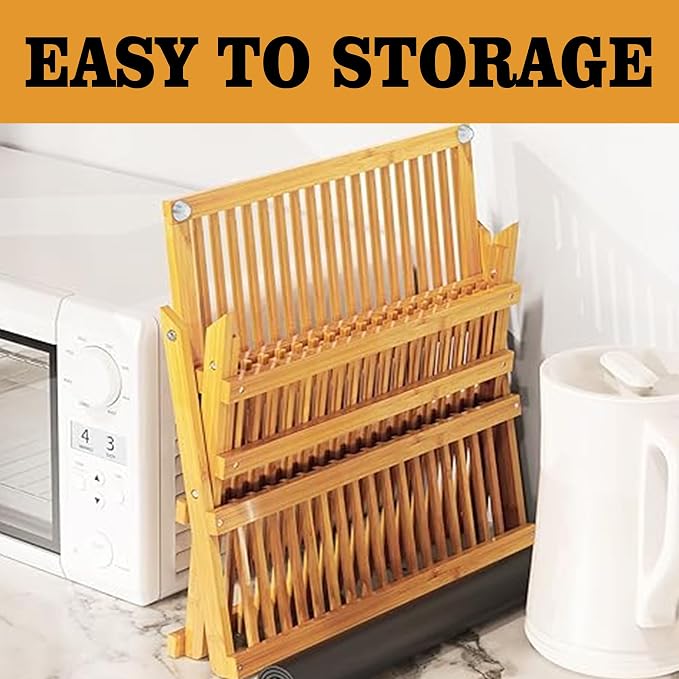 Bamboo Dish Drying Rack for Kitchen - Image 6