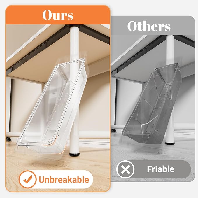SpaceHacks 15 PCS Clear Plastic Drawer Organizer Set, 4-Size Acrylic Drawer - Image 5