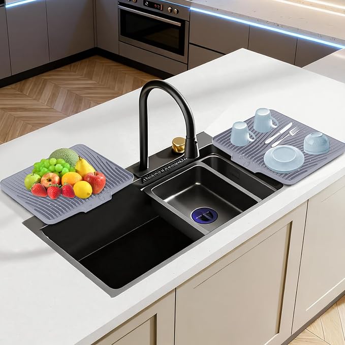 Silicone Dish Drying Mat for Kitchen Counter, Dish Drying Pad, Non-Slip Drain - Image 6